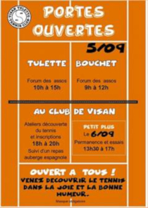 Affiche Portes Ouvertes Tennis Club Visan Tulette